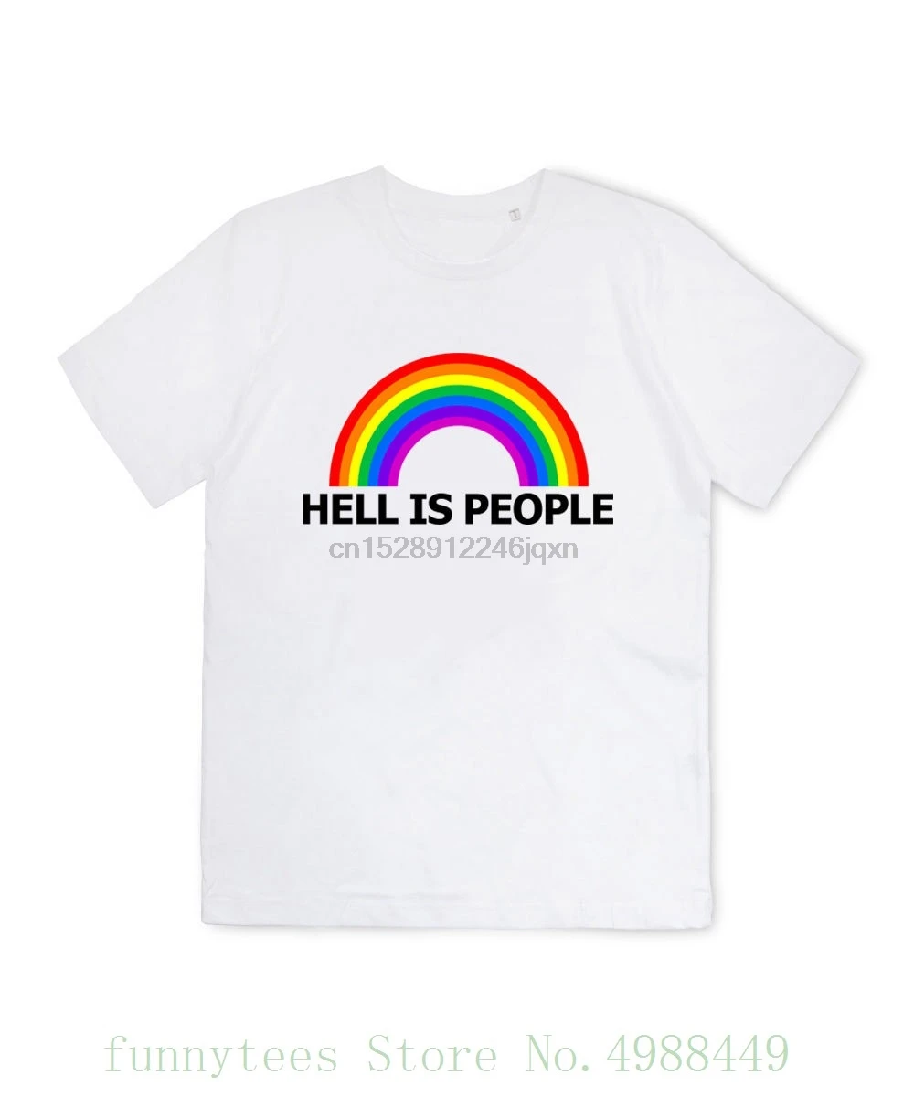 Футболка Homme-Lenfer Jean пол Сартр Arc-En-Ciel Mode Hell Is Pers Париж чистый подарок круглый