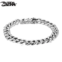 zabra 925 sterling silver bracelet man punk link chain mens bracelets for women vintage rock biker jewelry