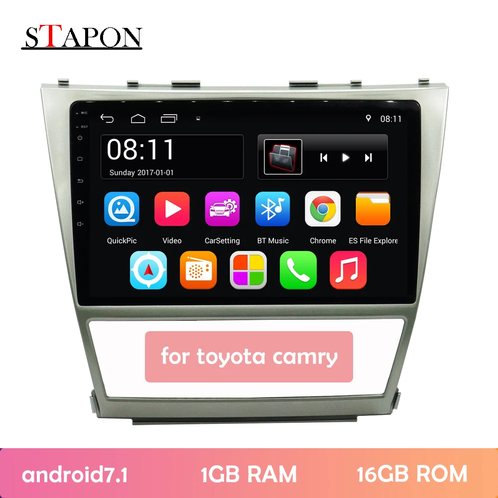 STAPON 10 дюймов Автомобильный DVD Android 7,1 навигация для Camry 2006-2011 с Bluetooth рулевого управления заднего вида gps AM 1+ 16G 100A