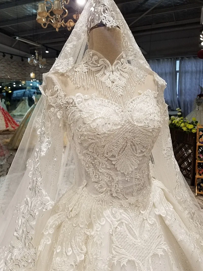 Новейшая мода кружевные аппликации а-силуэт бисероплетение Длинные свадебные