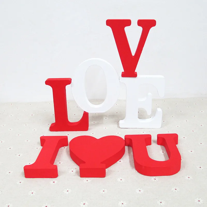 

Wooden English Letters Wood Red Letter Decoration Ornaments Solid Wood Letters