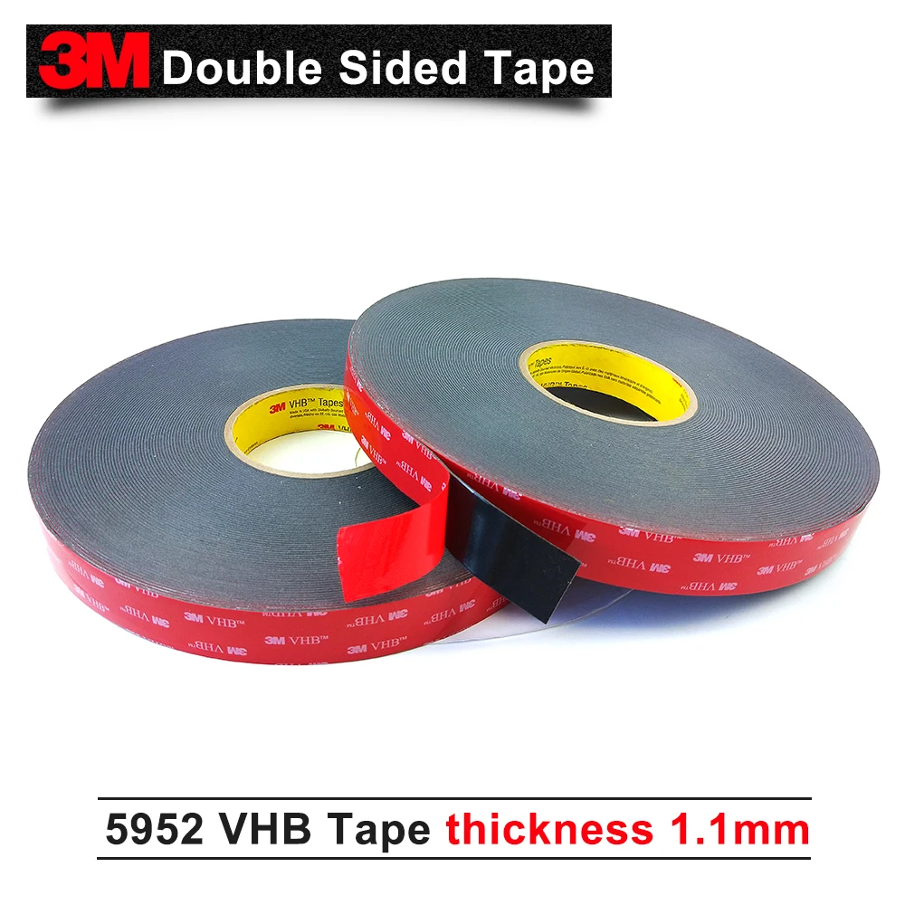 

3M VHB 5952 3m black double sided tape Outstanding durability performance VHB tape two side acrylic adhesive 15mm*33m/5rolls/lot