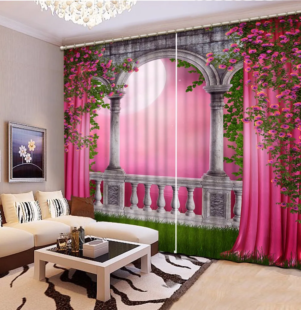 Европейская римская занавеска модные занавески для спальни с принтом