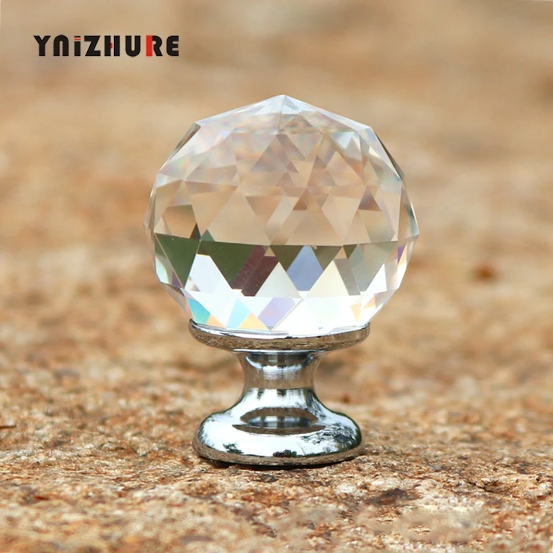 10 шт. 30 мм алмазные шариковые ручки из хрустального стекла для выдвижных ящиков