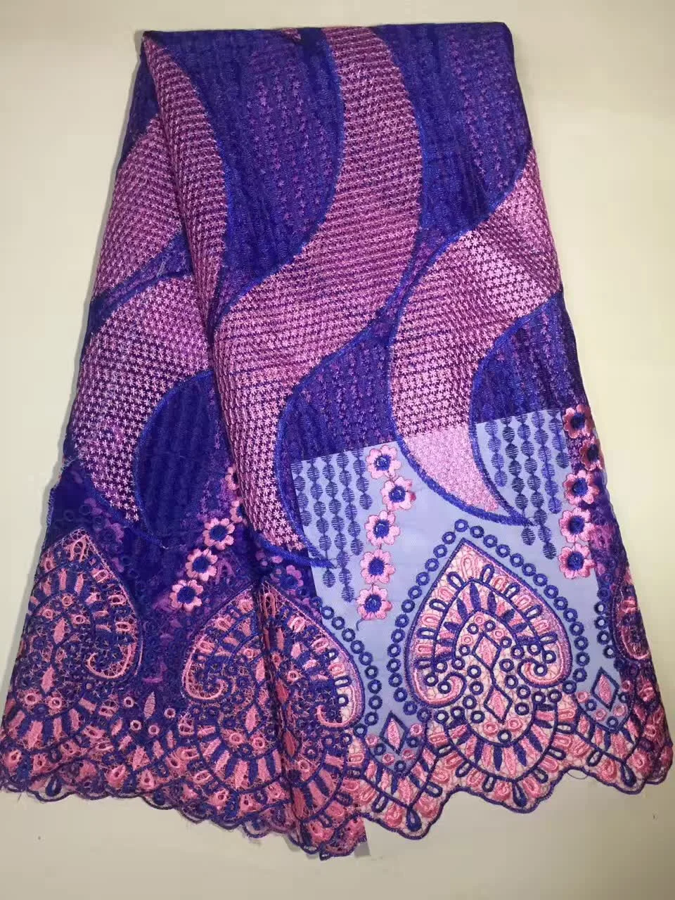 Оптом дешево африканских Кружево ткань цвет небесно синий высокого качества