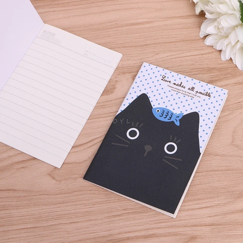 

Cartoon Cat Notebook Sweet Hard Cover Paperback Book Diary Notepad Sketchbook