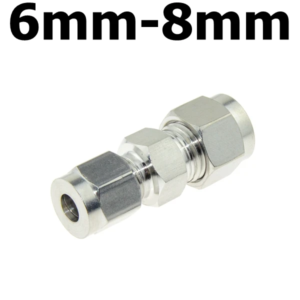 6mm-8mm Фитинг для компрессора редуктор соединение 1/" 1/4" 1/" 6 мм 8 мм 10 мм 12 мм OD Трубы наконечник муфта соединитель из нержавеющей стали 304 - Цвет: 6mm-8mm