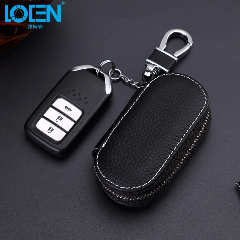 Кожаный чехол для автомобильных ключей LOEN автомобильного брелка кошелек volvo starline