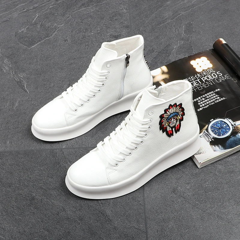 CuddlyIIPanda новые модные высокие повседневные туфли для мужчин весна-осень дышащие