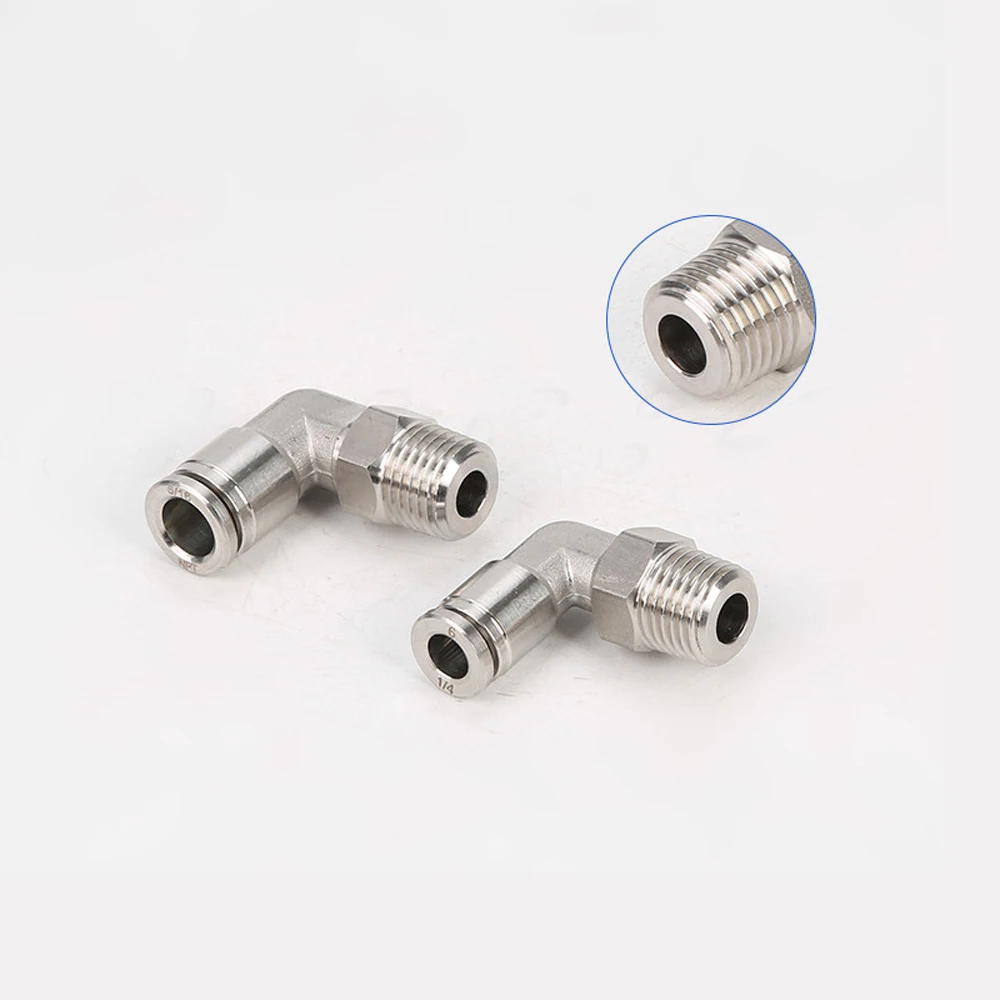 M5 M6 1/" 1/4" 3/" 1/2" BSPT мужской локоть пневматический 304 из нержавеющей стали нажимной в быстроразъемном разъеме воздуха штуцер сантехника