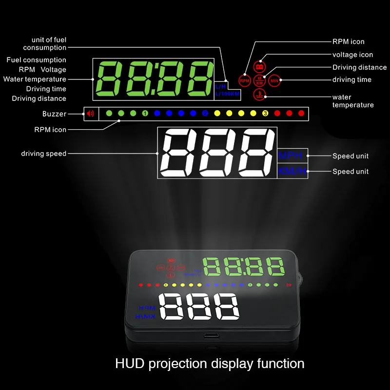 Дисплей на лобовое стекло автомобиля|Часы| |