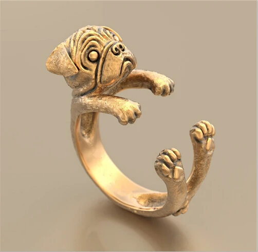 Оптовая продажа уникальные Ручной Работы Бохо шикарное Ретро мопса кольцо