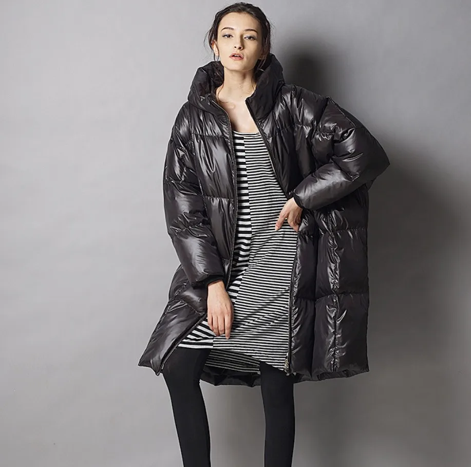 Модные женские пуховики с капюшоном в европейском стиле на молнии зимние теплые