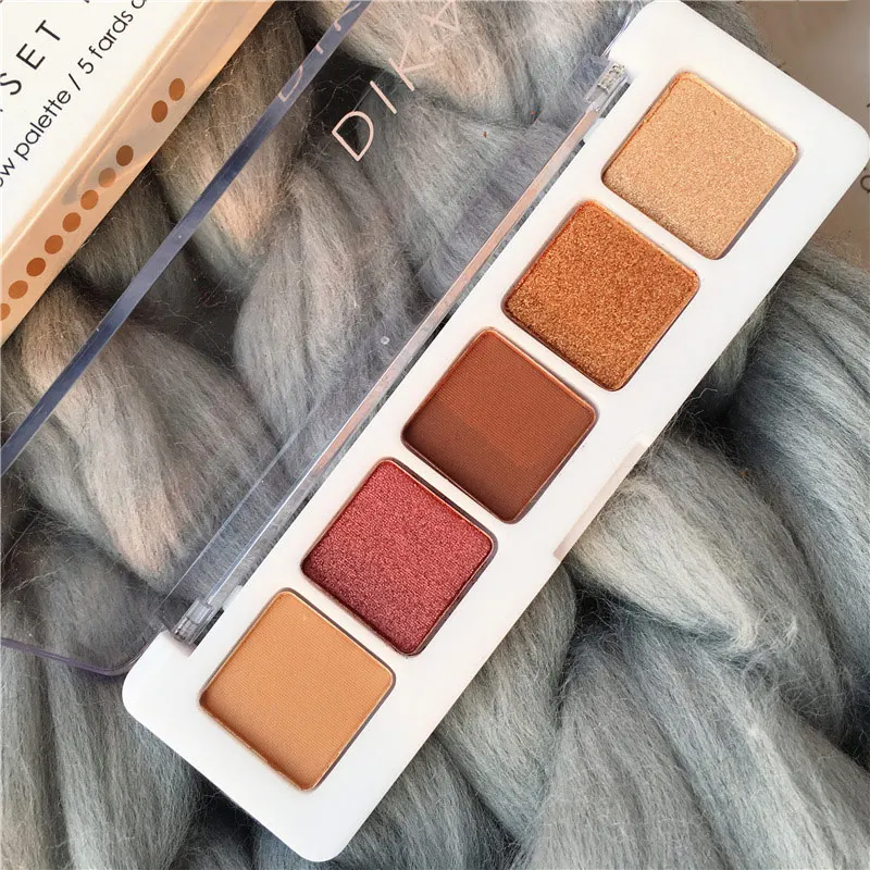 5 цветов Сияющие тени для век пигментные Блестки макияжа Палетка цвета заката