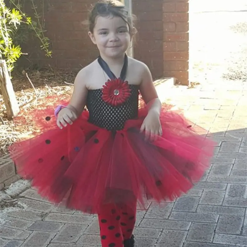 PRINCESS TUTU Dress Girl Ladybug Costumes Cosplay Kids Girls Dresses Clothes Birthday Party Lady Bug Costume Vestidos K123 | Детская