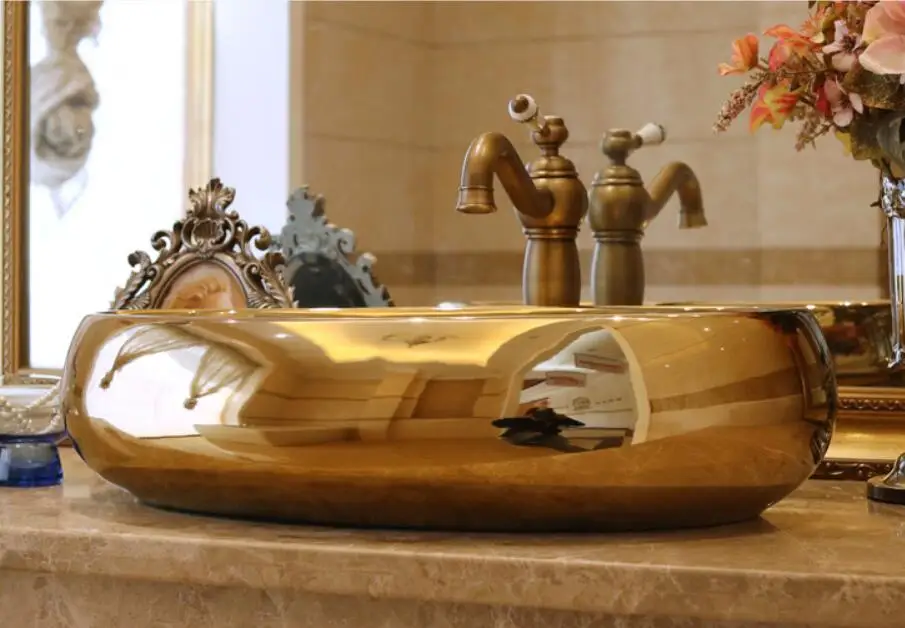 Керамическая Столешница для ванной комнаты раковина умывальника овальная с