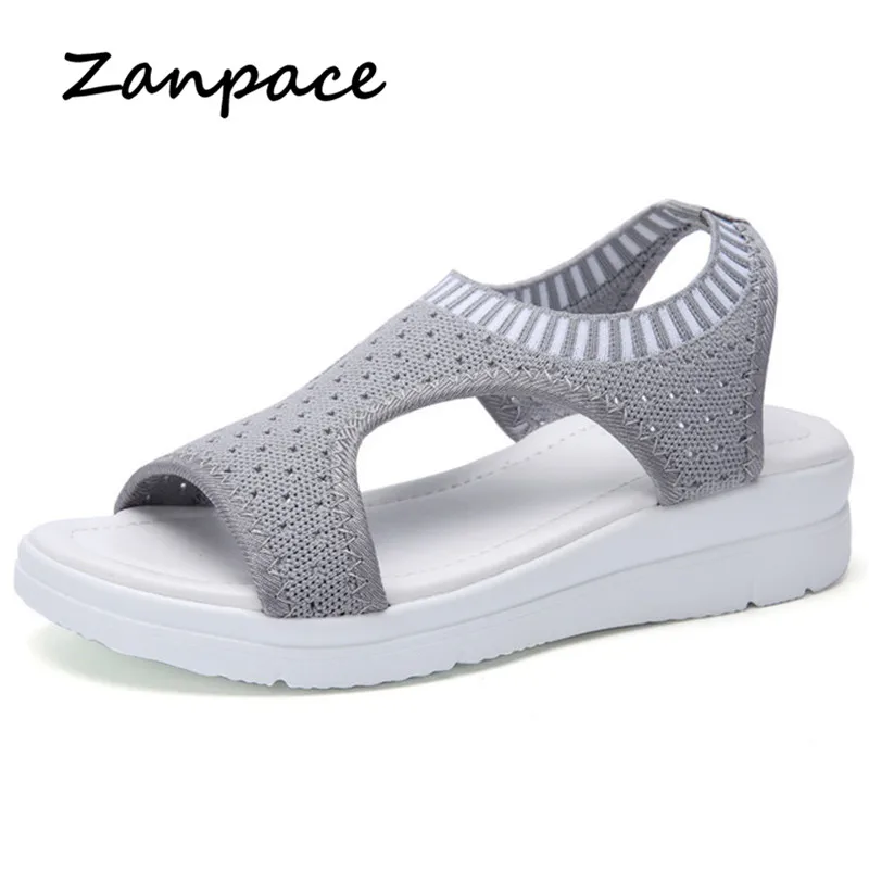 Женские босоножки с открытым носком летние дышащие черные сандалии на платформе