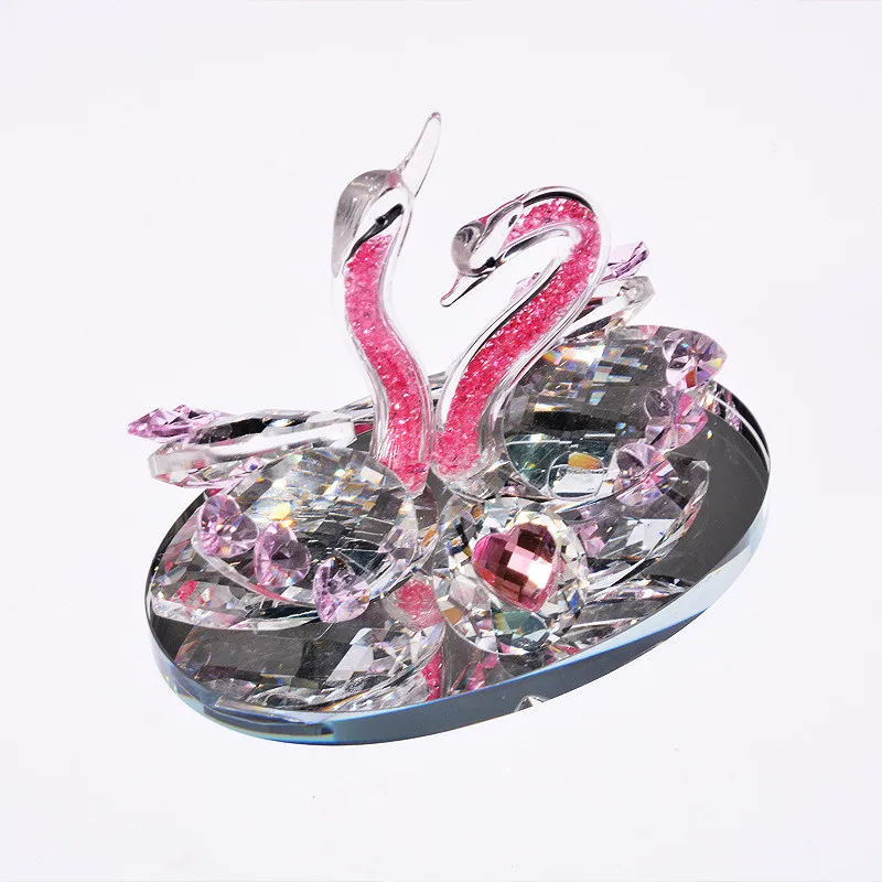High-grade Crystal Pink Swan Crafts Home Decoration Car Interior Wedding Party Valentine's Day Gift | Дом и сад