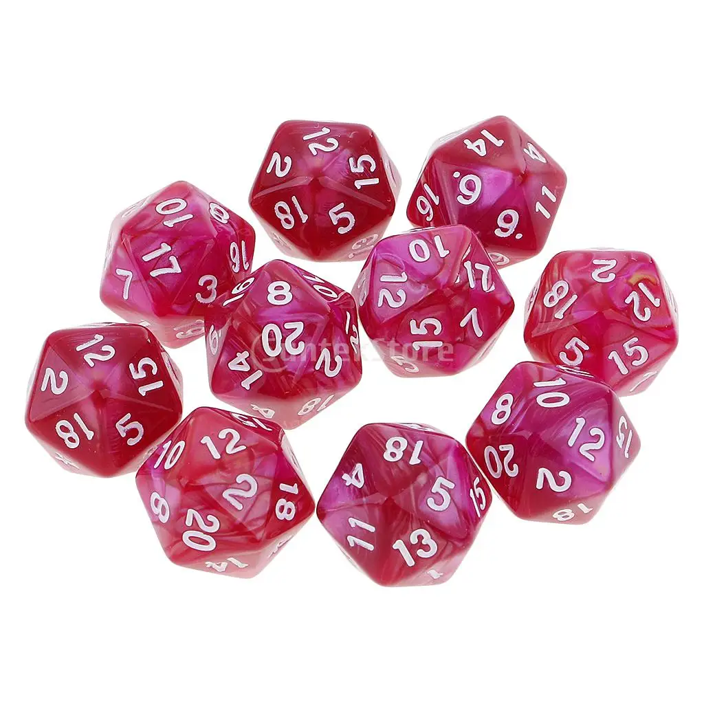10 шт. 20 сторонних игральных костей D20 многогранные игральные кости для подземей и