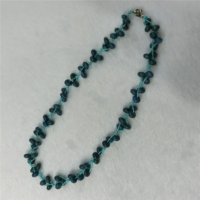Blue Crazy Agate 3 шт./партия натуральный кварцевый камень синий Crazy Agates ручной цветной эльф чокер крутящий момент энергетическое лечение бисером ожерелье воротник бесплатно - Окраска металла: Blue Crazy Agate