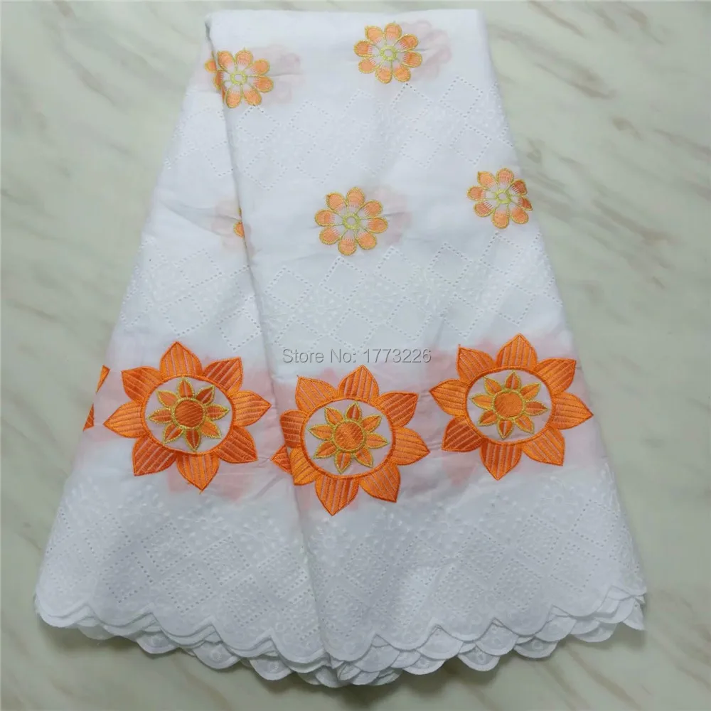 

White Hollow Out Swiss Lace Fabric African Dry Cotton Voile Lace Big Flower Swiss Voile Lace In Switzerland For Nigerian Party