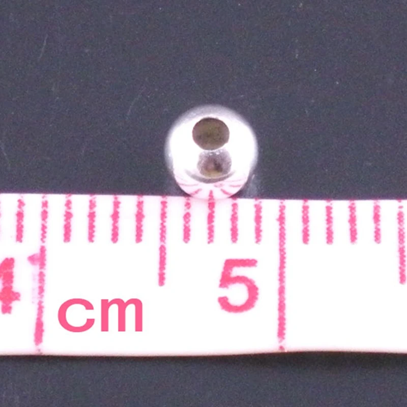 LASPERAL Обжимные бусины 4 мм серебристого цвета круглые разделители фурнитура для