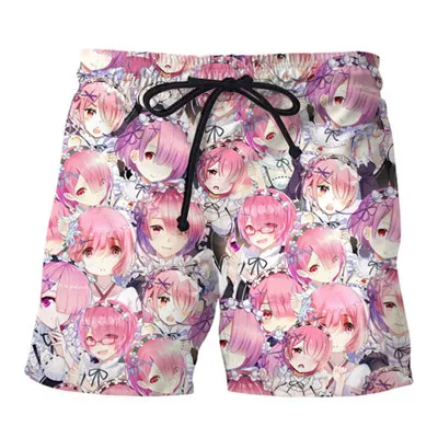 YX GIRL/ новые летние шорты Ram And Rem/Mock-quan Shy Girl, шорты «Аниме» для мужчин/женщин, шорты с 3d принтом, S-5XL, Прямая поставка