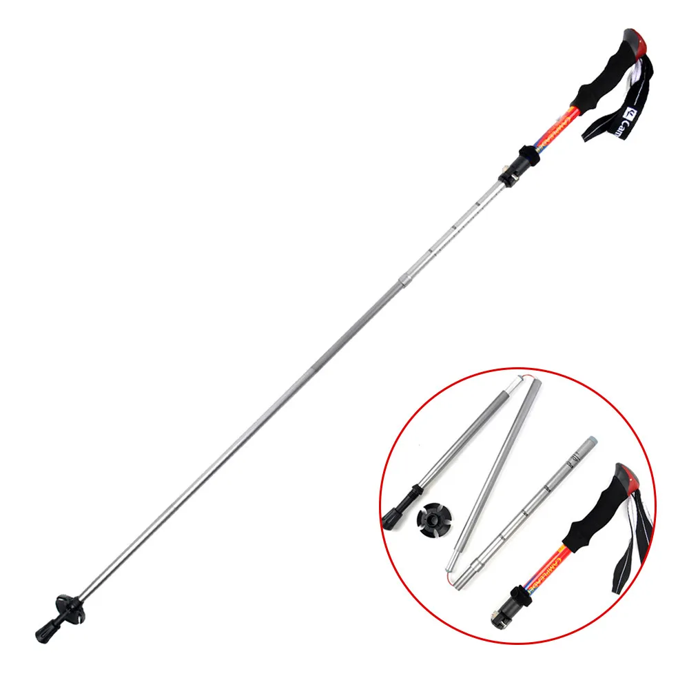 Trekking Walking Stick Hiking Trail Ultralight 5-section Adjustable Canes Aluminum Alloy Folding Cane Sticks new A3079 | Спорт и