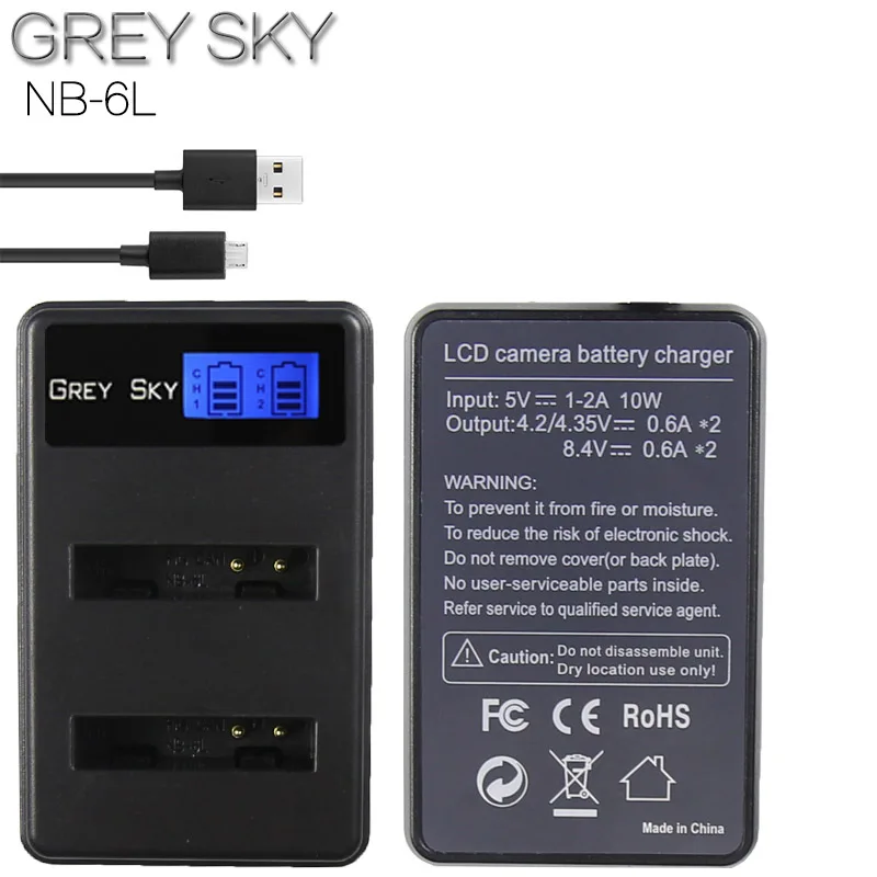 1 charger 2 шт. NB-6L NB-6LH NB 6L 6LH NB6L Батарея+ ЖК-дисплей двойной Зарядное устройство для Canon IXUS 85 см, 95 см-SX275 SX280 SX510 PowerShot D10 S90 SD1200 - Цвет: 1 charger