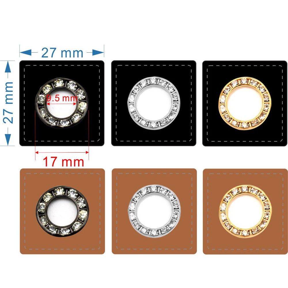 30 шт./лот 27 мм квадратные черные/коричневые нашивки из искусственной кожи для
