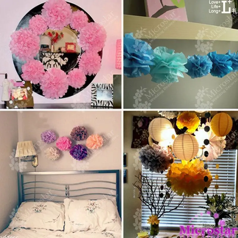 QIFU Pom Poms 3 шт 25 см бумажные шарики из искусственных цветов Свадебные украшения