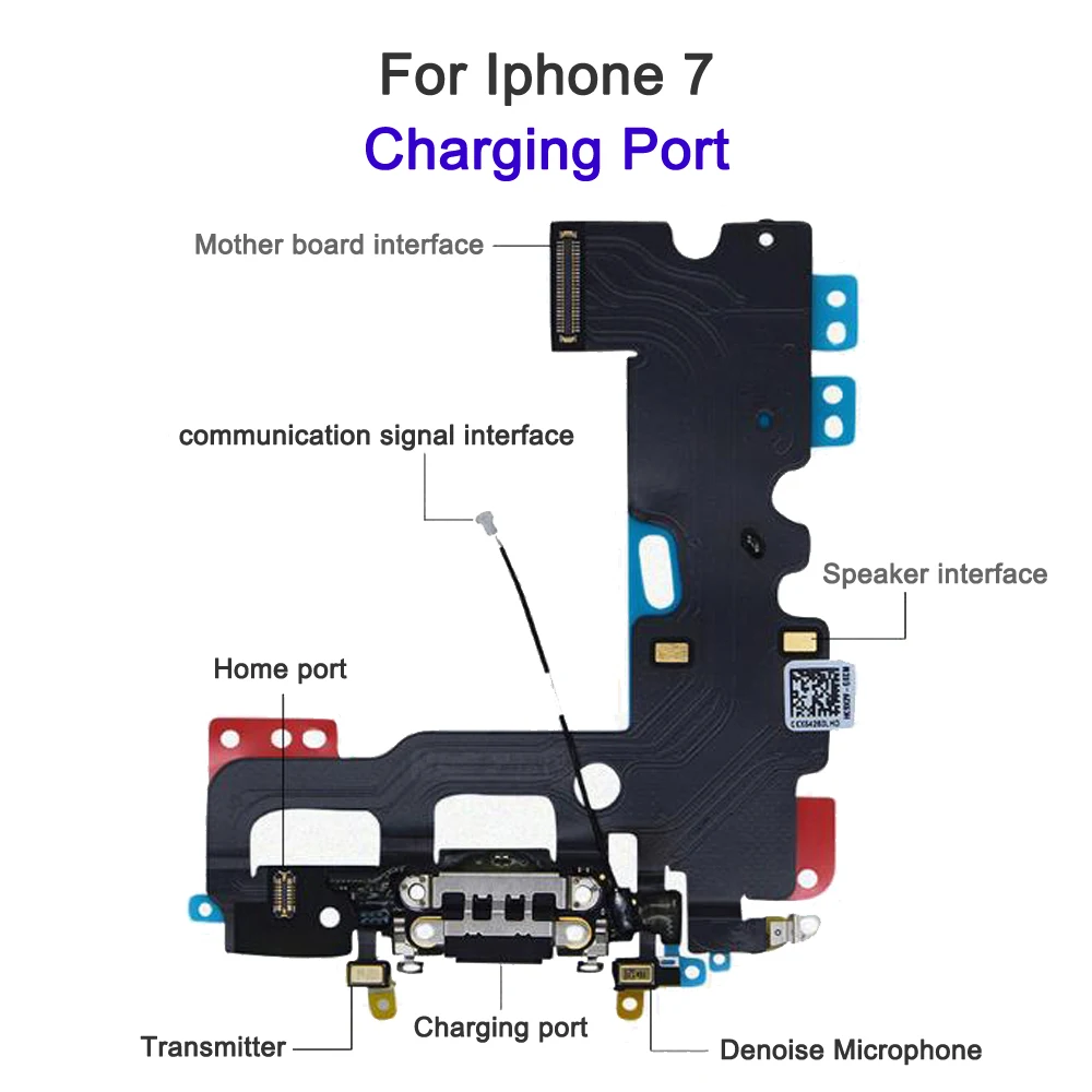 USB зарядное устройство док-станция разъем порт для iphone 7 plus зарядный гибкий кабель