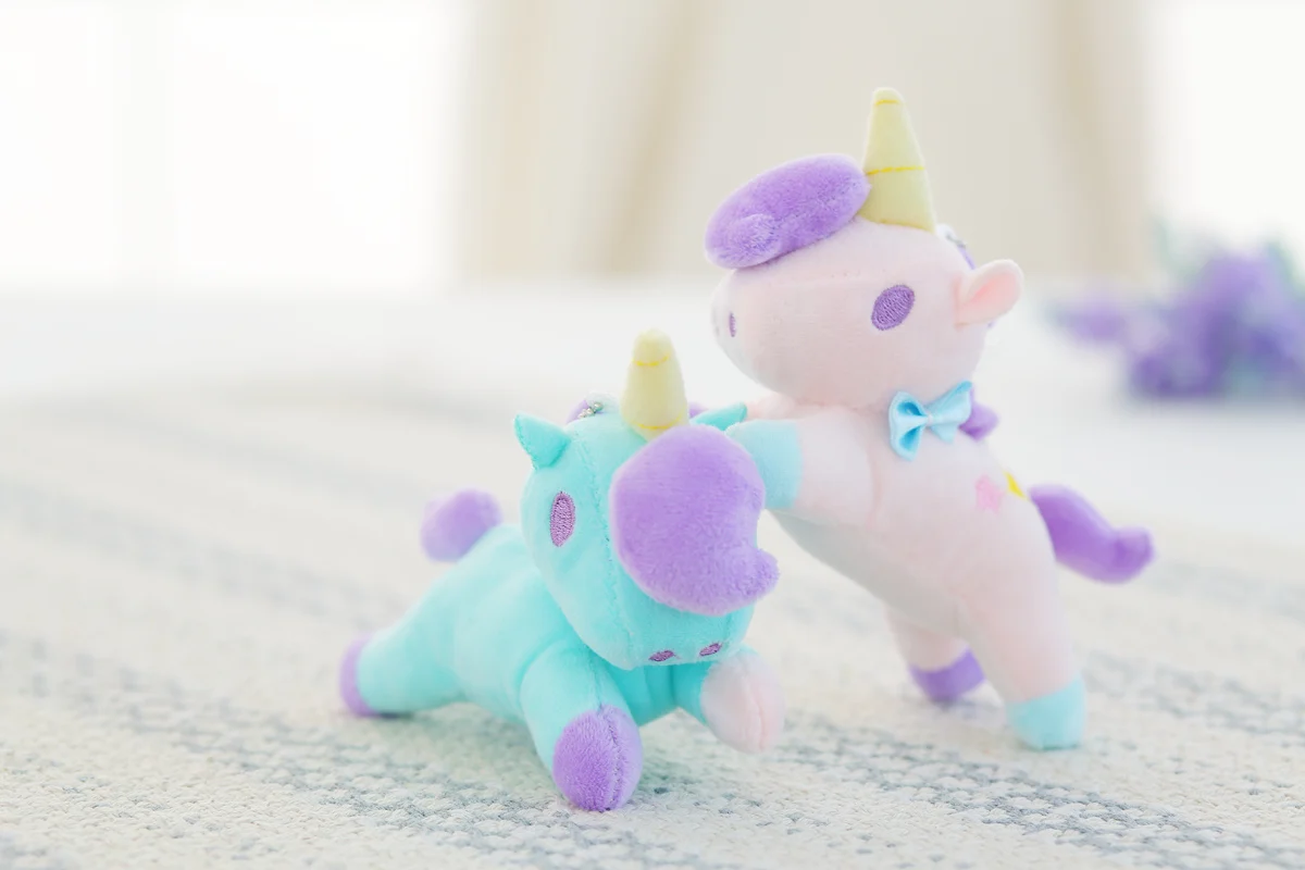 1Pcs Unicorn Plush Toy Keychain Plush with Keychain Cute Stuffed Kawaii Cute Baby Doll Key Chain Cute Pendant Small Baby Kid Toy