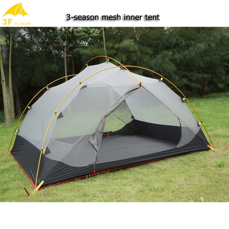 3F UL Шестерни qinkong 210 т 3 человек сезона палатка с соответствующими коврик|camping tent|3f