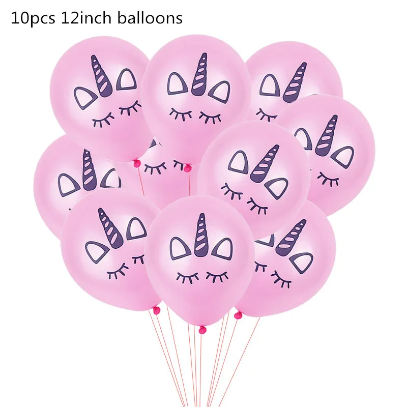 48 Unicorn Party Supplies Blue Color Unicorn Banner Plates Cups Napkin Cupcake Toppers Baby Shower Kids Birthday Party Decoration - Цвет: 48