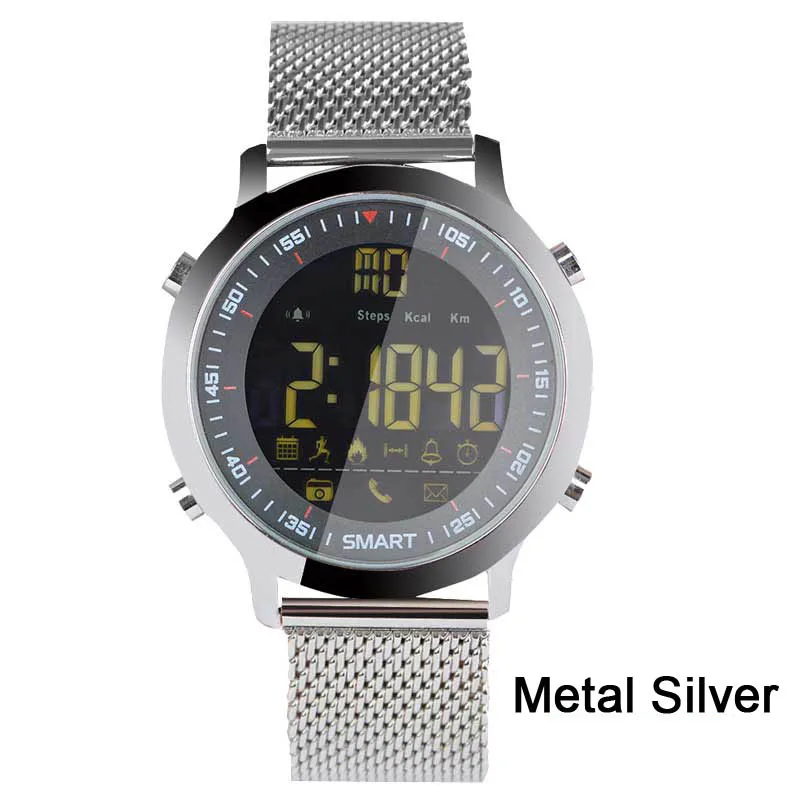 Silver Greentiger EX18 спортивные Смарт-часы ультра-долгий режим ожидания Xwatch плавательные умные часы IP68 Водонепроницаемые 5 АТМ Шагомер Bluetooth часы - Цвет: Silver