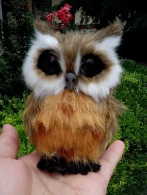 

simulation mini brown owl, resin&fur 9x8cm night owl model,prop,home decoration Xmas gift 0946