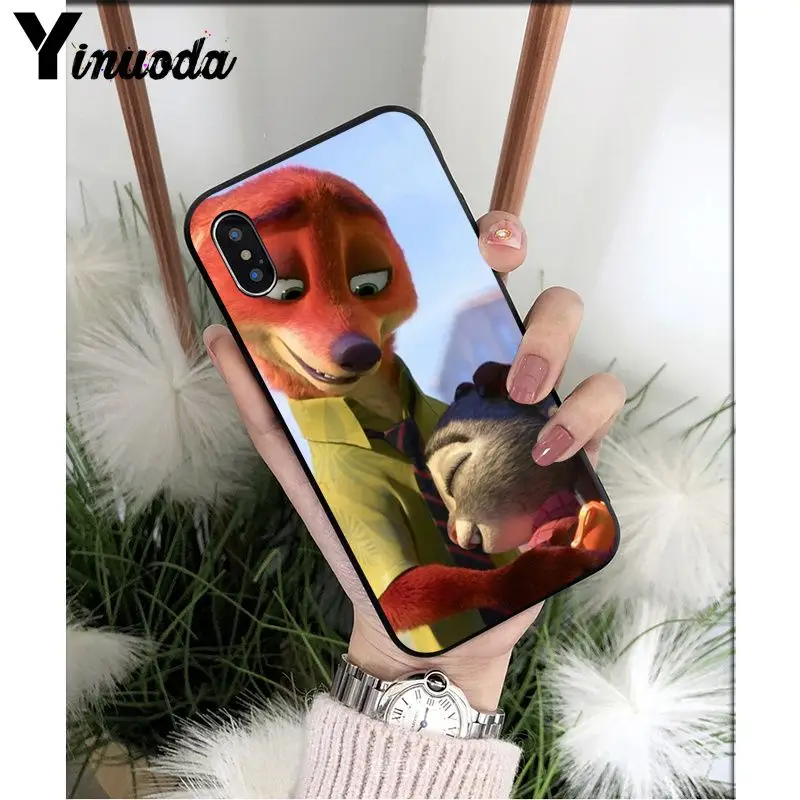 A3 Yinuoda Zootopia Lover fox rabbit DIY раскрашенный красивый чехол для телефона для iPhone X XS MAX 6 6s 7 7plus 8 8Plus 5 5S SE XR - Цвет: A3