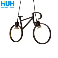 vintage chandelier iron bicycle personality creative pendant lamp e27 110v 240v led edison lamp holder housedining hall light