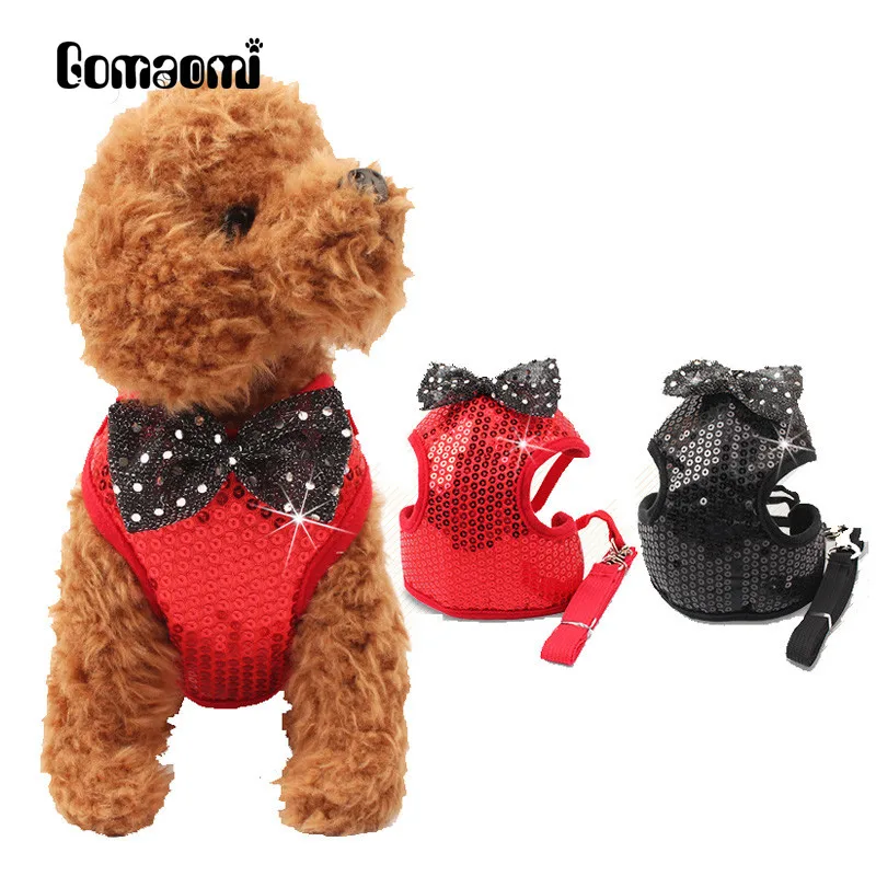 Ошейник Gomaomi с блестками и бантиком для домашних животных ошейник собак шлейка