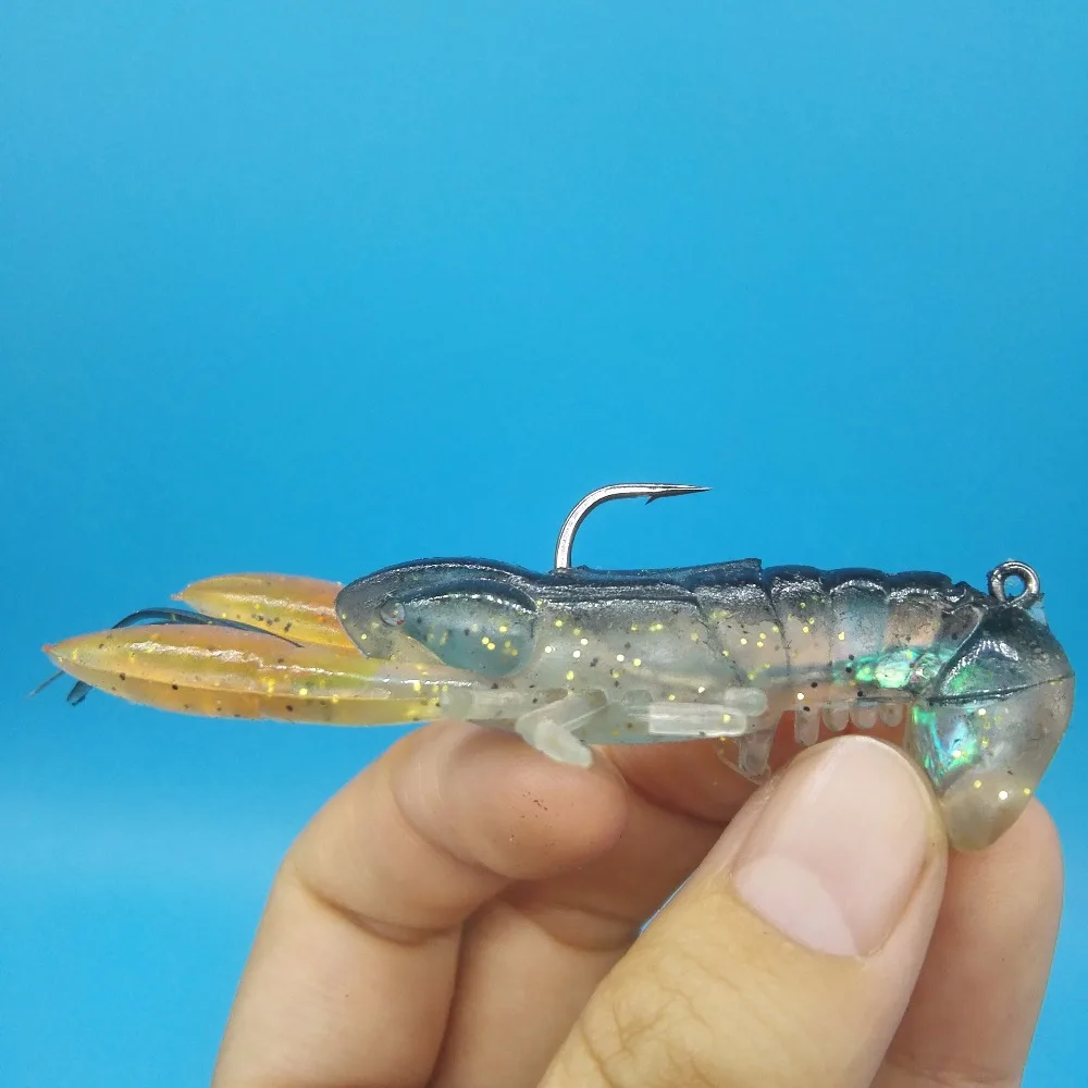 HOOFISH 5 шт.+ 1 коробка/лот 7 см/14 г мягкие поддельные раки реалистичные Омары искусственная приманка рыболовные снасти