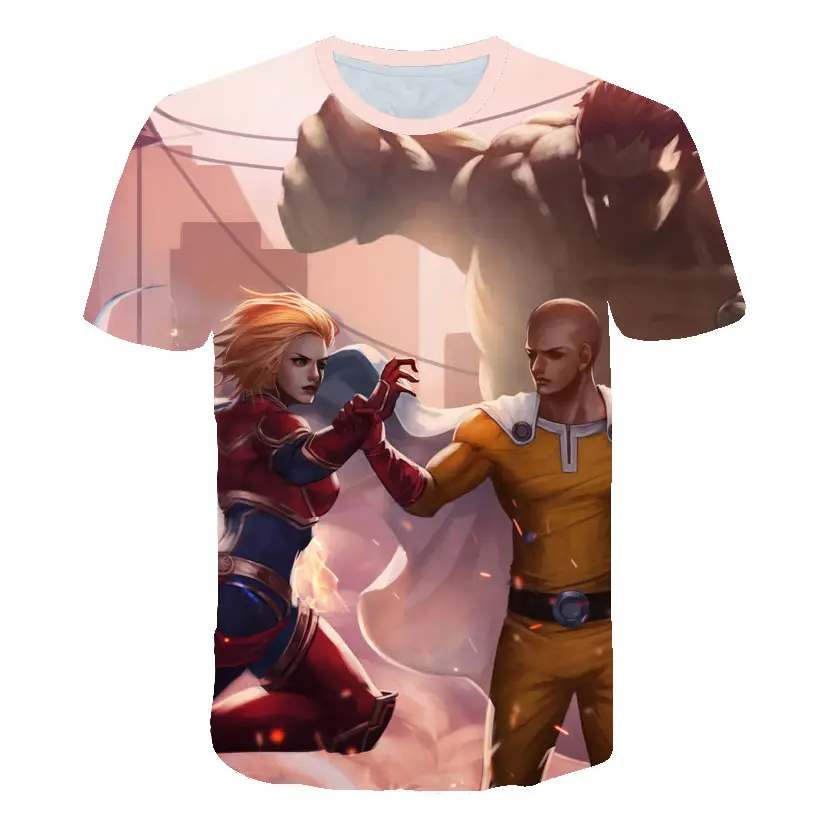 Новая модная футболка ONE PUNCH MAN, толстовки, аниме ONE-PUNCH Man, футболка с 3D рисунком, Мужская футболка, Genos Saitama, летние футболки для косплея