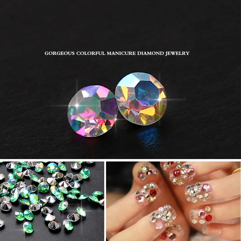Новинка 200 шт. 2 мм 4 3d-наконечники для нейл-арта сверкающие стразы с блестящим