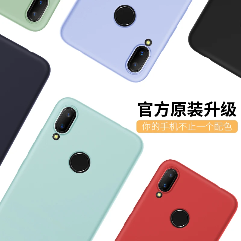 Для Xiaomi Redmi Note 7 Pro Чехол Жидкая силиконовая резина супер волокно мягкий и гладкий