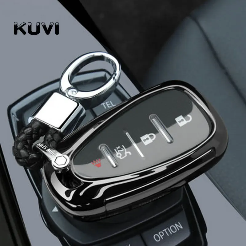 black with keychain Для chevrolet для cruze spark camaro Volt Bolt Trax Malibu TPU Чехлы для автомобильных ключей чехол-брелок стильные аксессуары - Название цвета: black with keychain