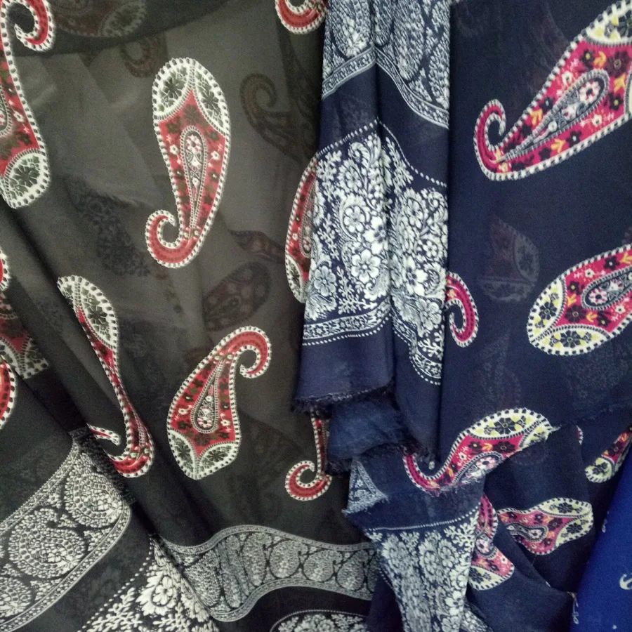 Этническое шифоновое платье ткань с принтом пейсли креативная шифоновая 75D