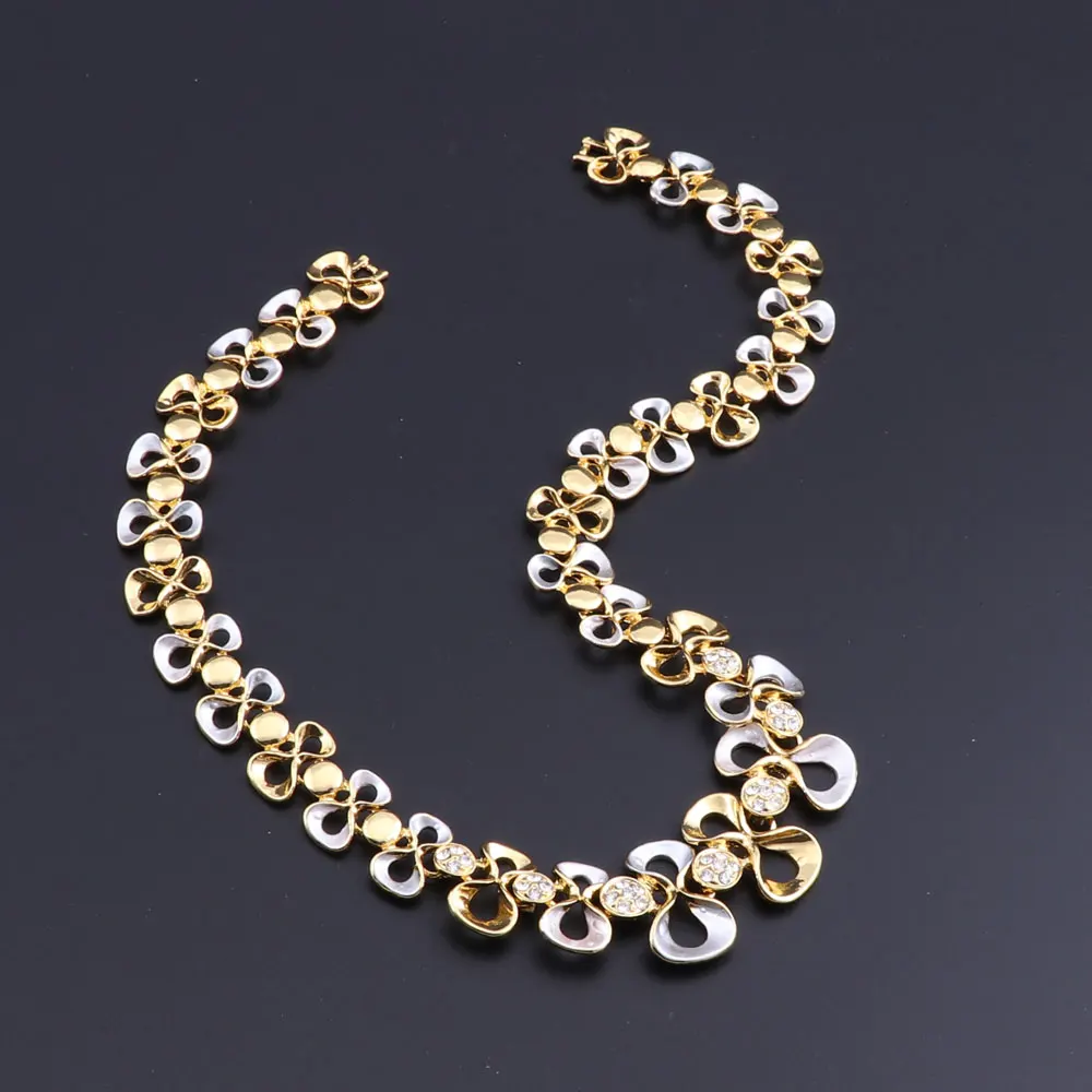 Нигерийские бусины Дубай цветок комплекты украшений для женщин Свадебные африканские бусины комплект ювелирных изделий ожерелье серьги, браслет, кольцо ювелирные изделия