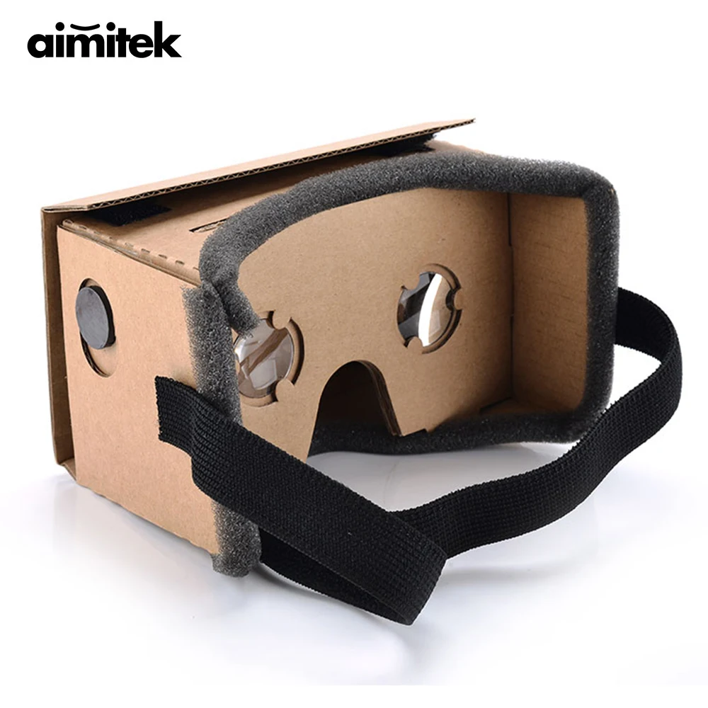 Aimitek виртуальной реальности Очки Google cardboard 3D VR коробка Фильмы Игры для 6 дюймов