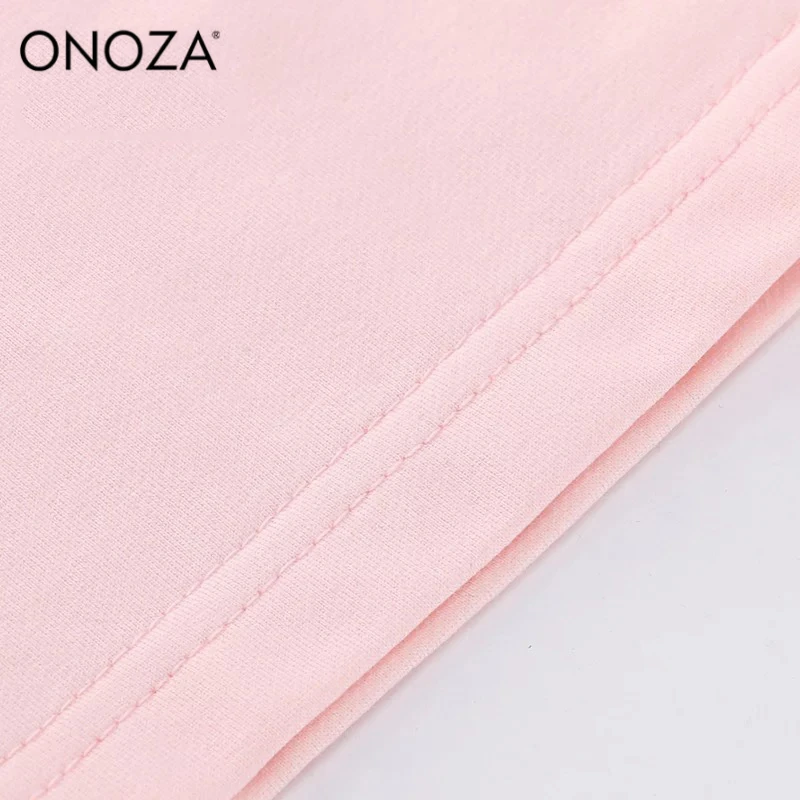 ONOZA 2018 Летняя женская одежда с коротким рукавом футболки женский розовый девушка