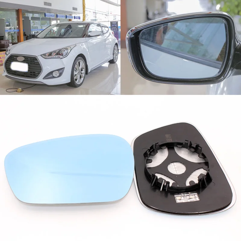 Зеркало бокового вида для Hyundai Veloster 2011 2015 синее стекло с подогревом основания 1